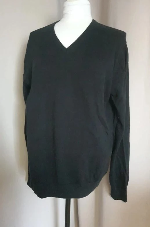 Suéter de cuello en V negro para hombre talla 40 - L – photo 2